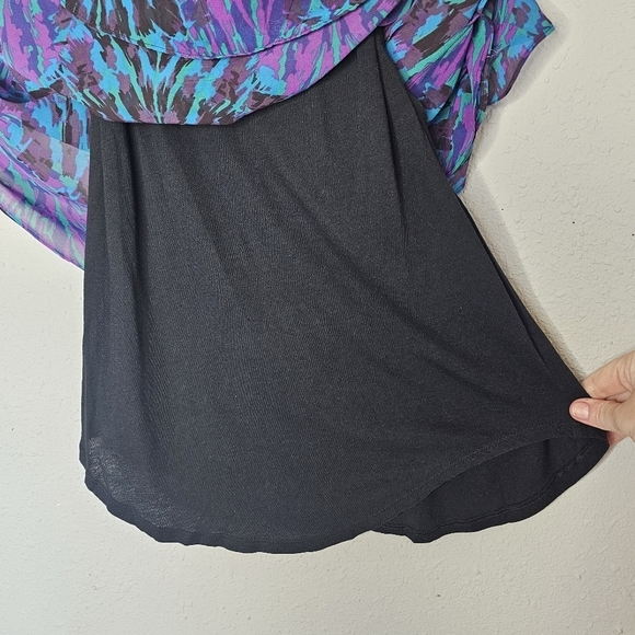 Express Flowy Purple Blue Black Butterfly Sleeve Tank Top Blouse Size XS - Picture 6 of 7